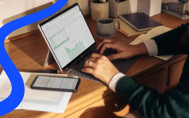 Building a report on a laptop