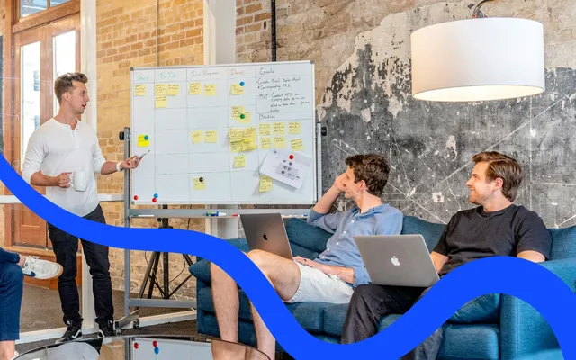 A team working together in a planning session